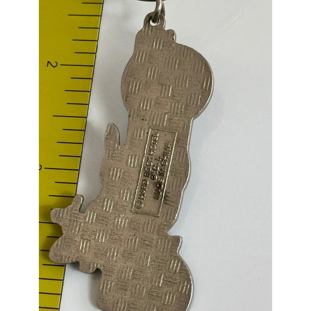 Hard Rock Hotel Las Vegas Motorcycle Keychain Green Enamel Souvenir Biker Metal